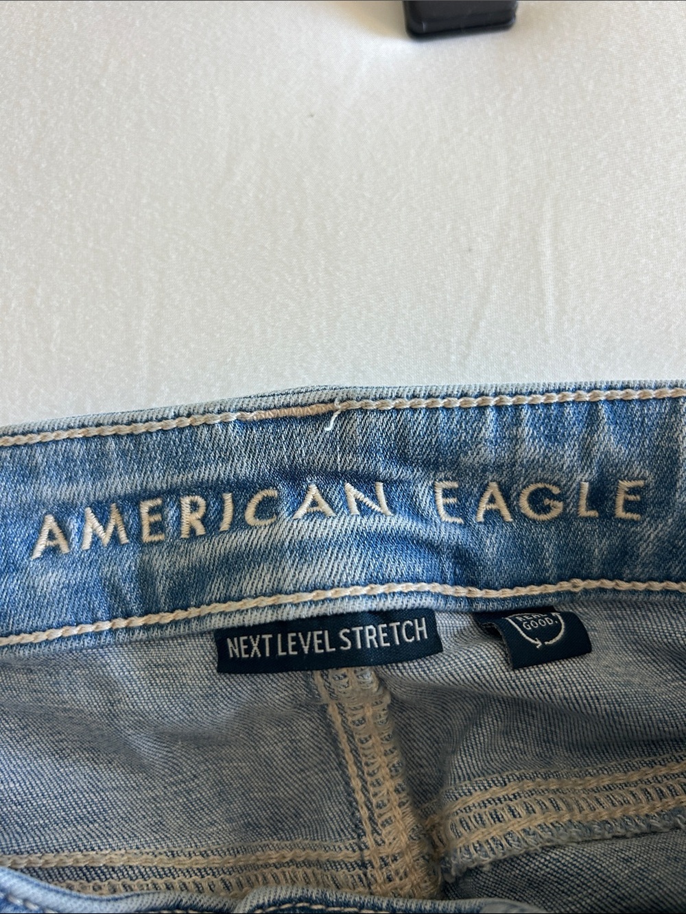 American Eagle Outfitters Light Blue Flare Jeans (Long Length) - Picture 3 of 5